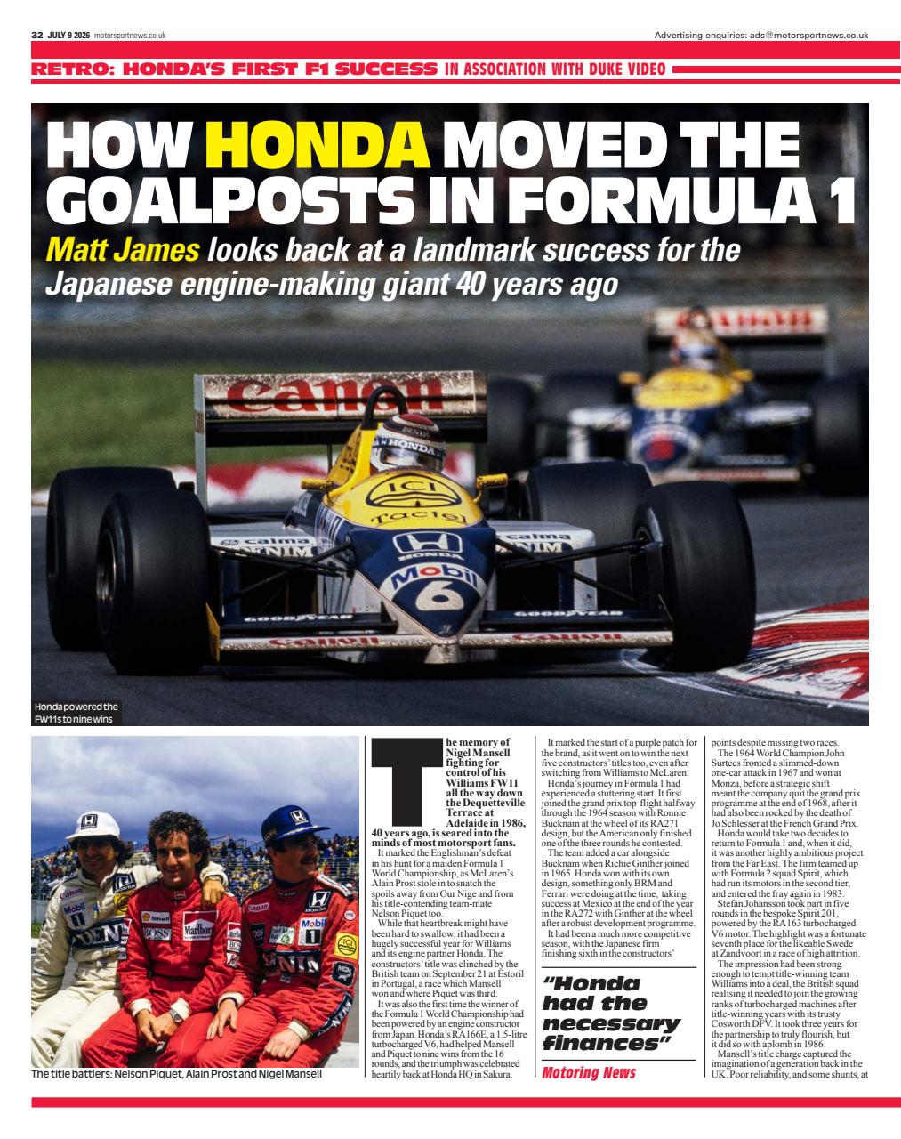 Motorsport News Preview Pages