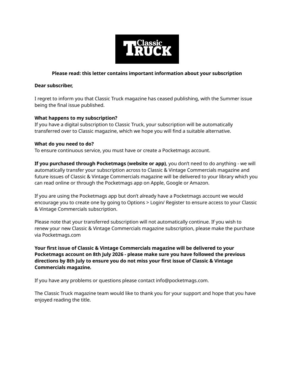 Classic Truck Preview Pages
