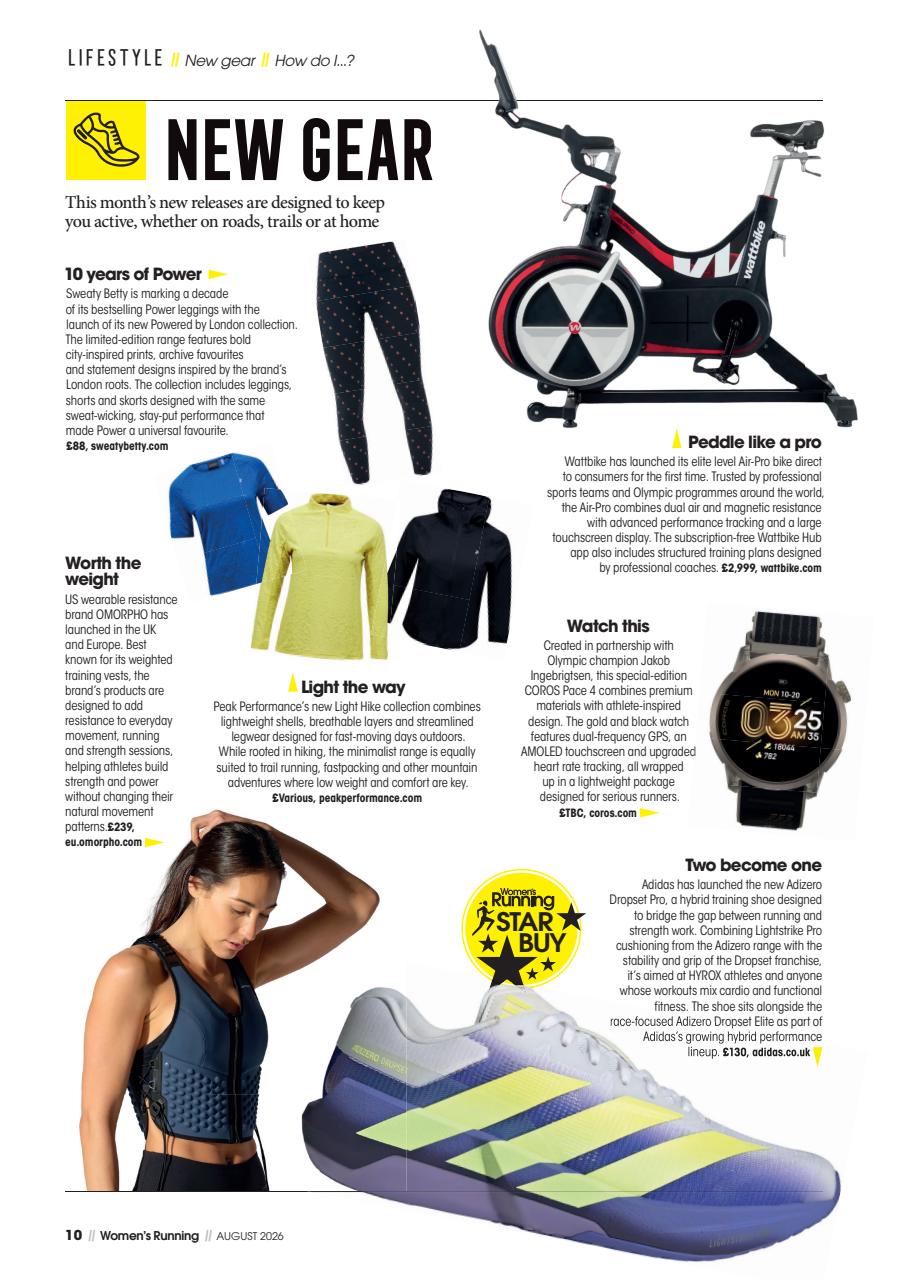 Women’s Running Preview Pages