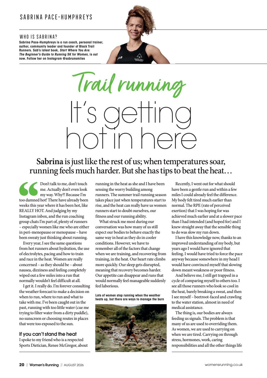 Women’s Running Preview Pages