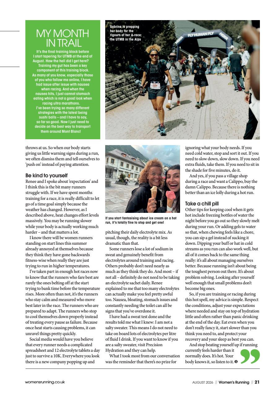 Women’s Running Preview Pages