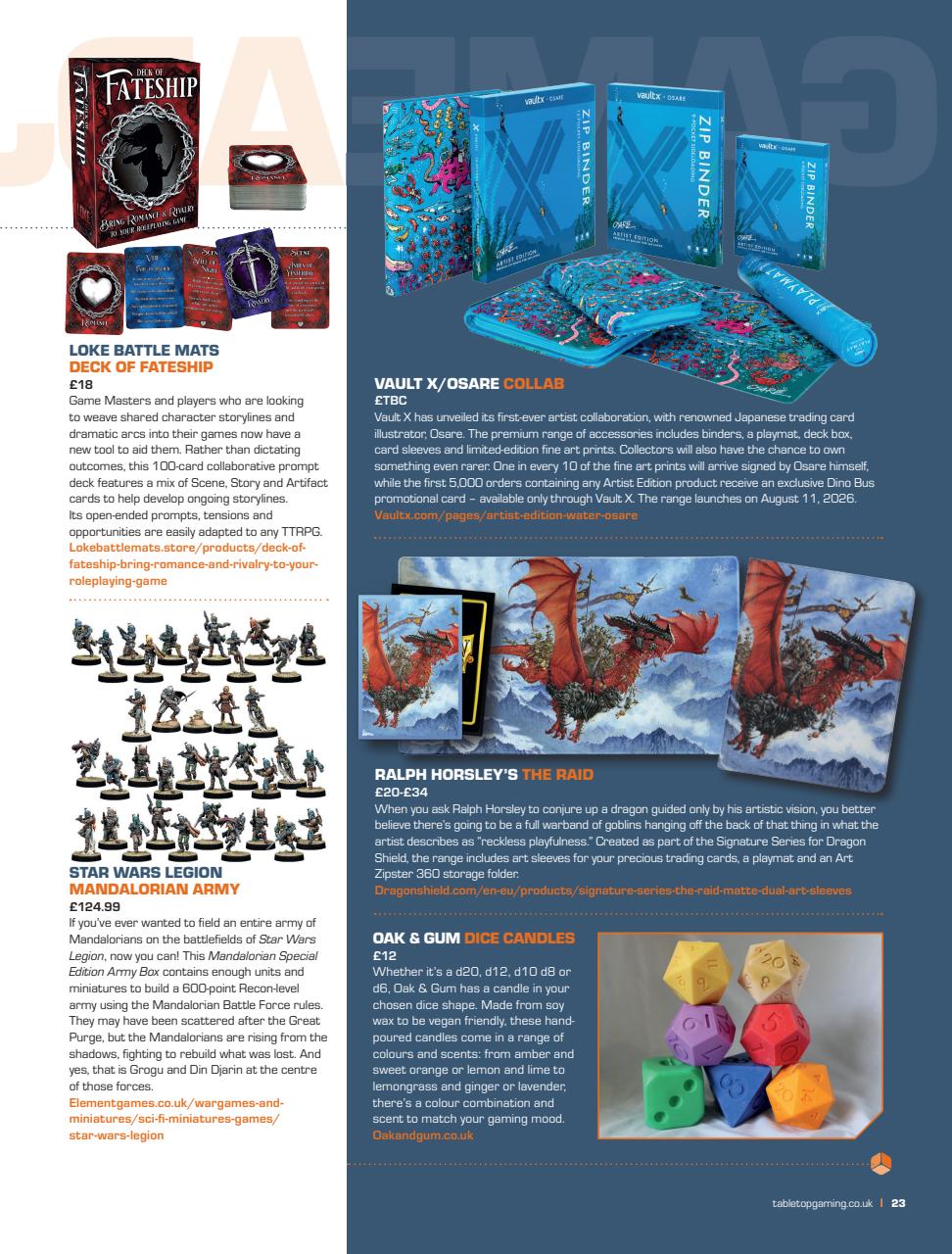 Tabletop Gaming Preview Pages