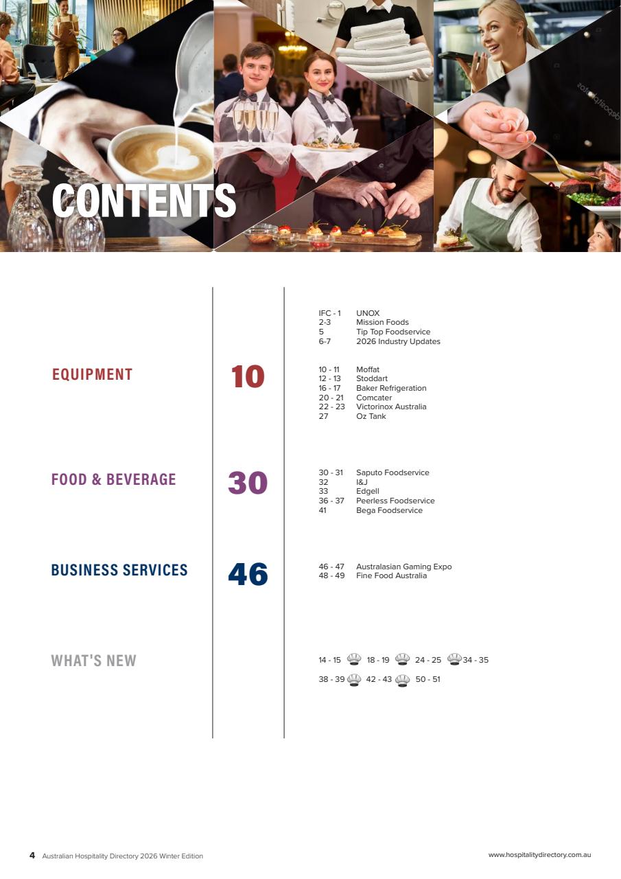 Australian Hospitality Directory Preview Pages