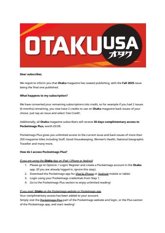 Otaku issue Important Notice