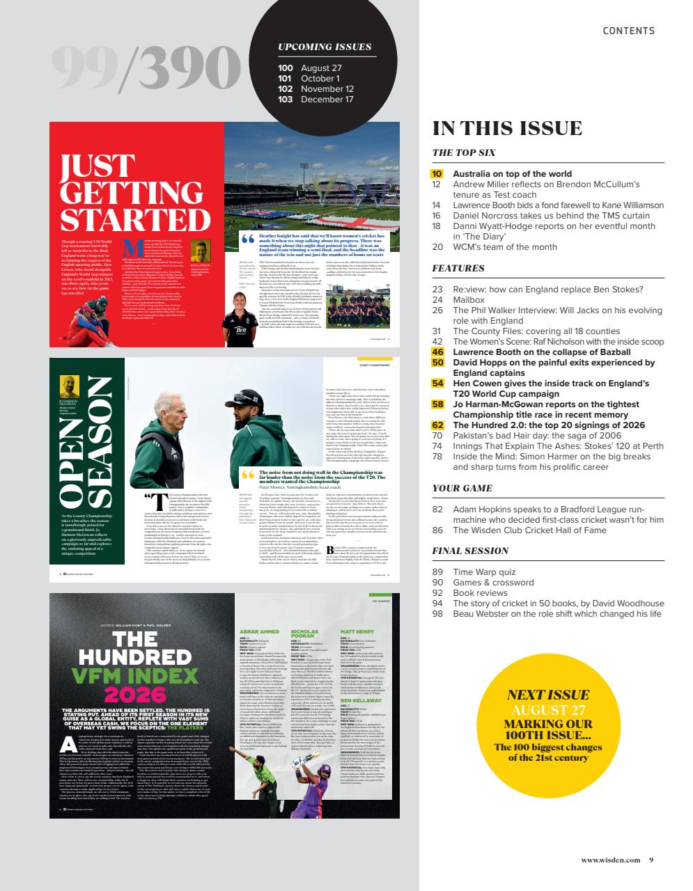 Wisden Cricket Monthly Preview Pages