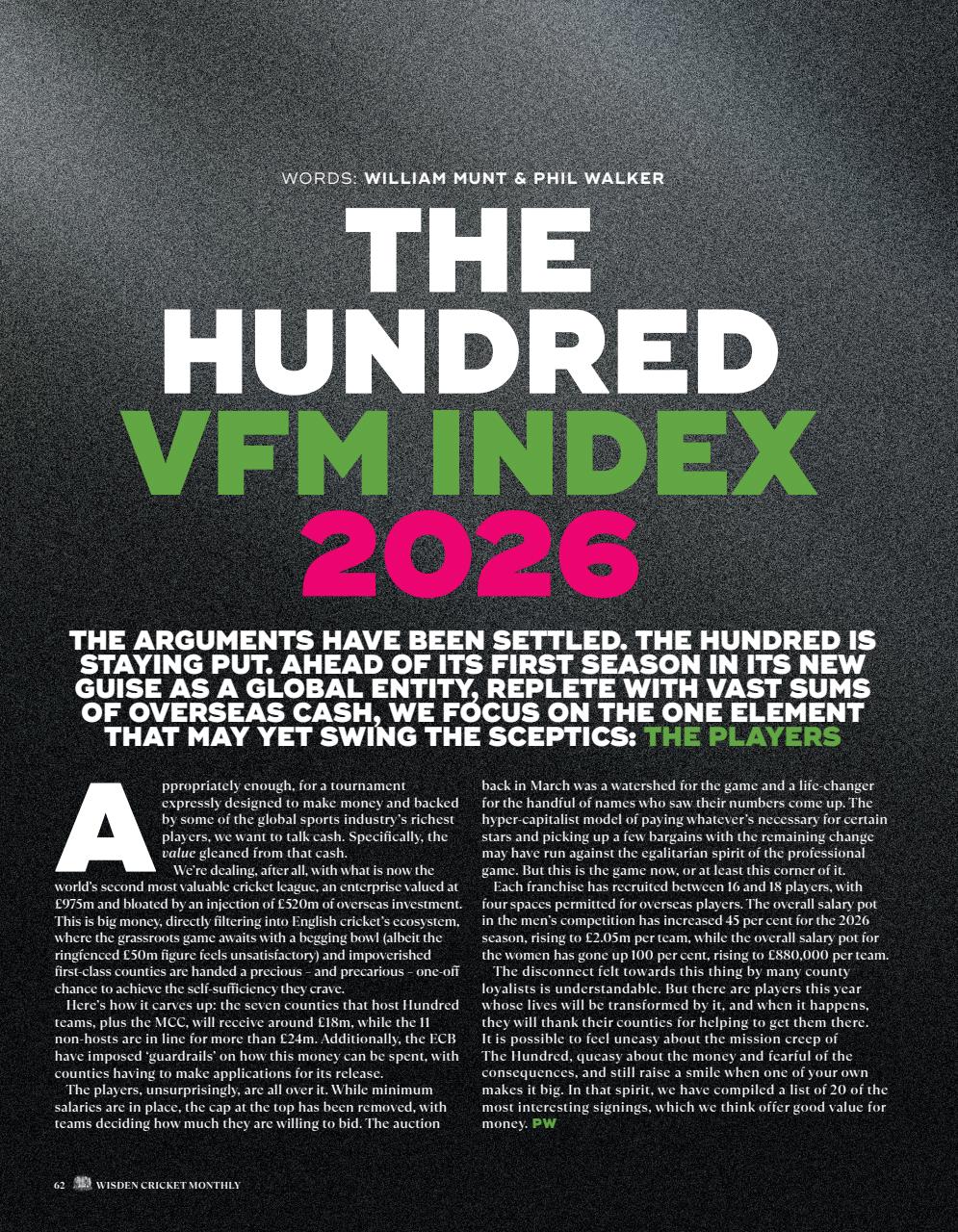 Wisden Cricket Monthly Preview Pages