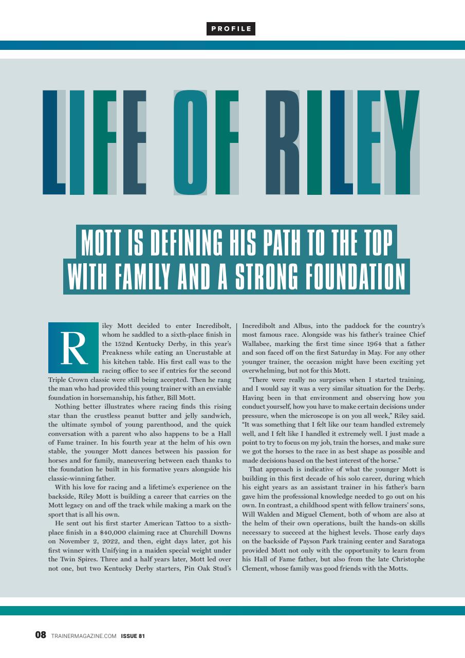 North American Trainer Magazine - horse racing Preview Pages