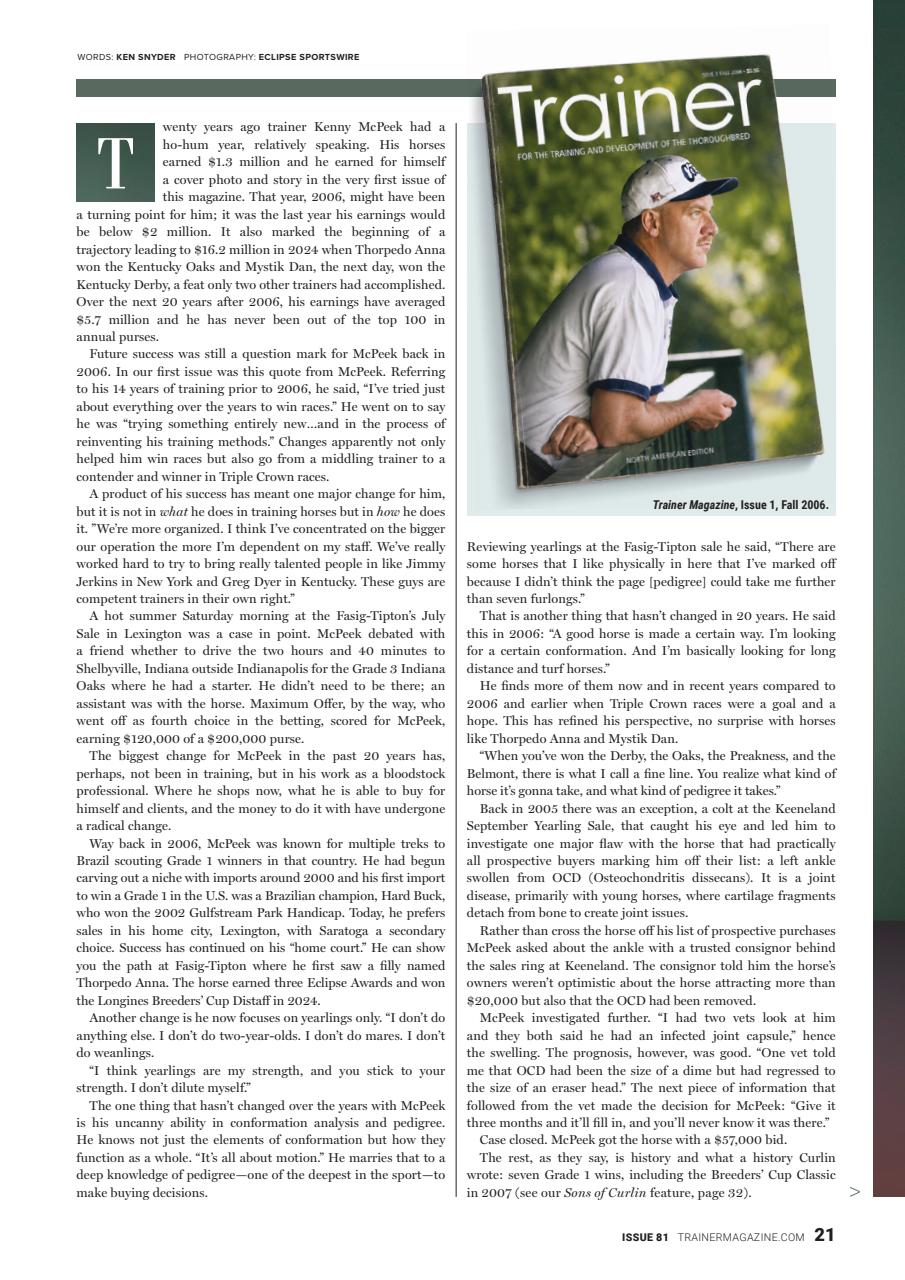 North American Trainer Magazine - horse racing Preview Pages