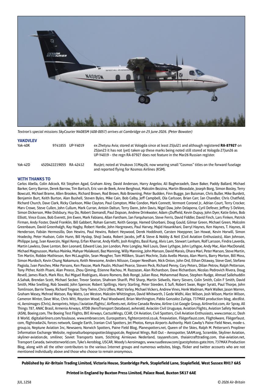 Air Britain News Preview Pages