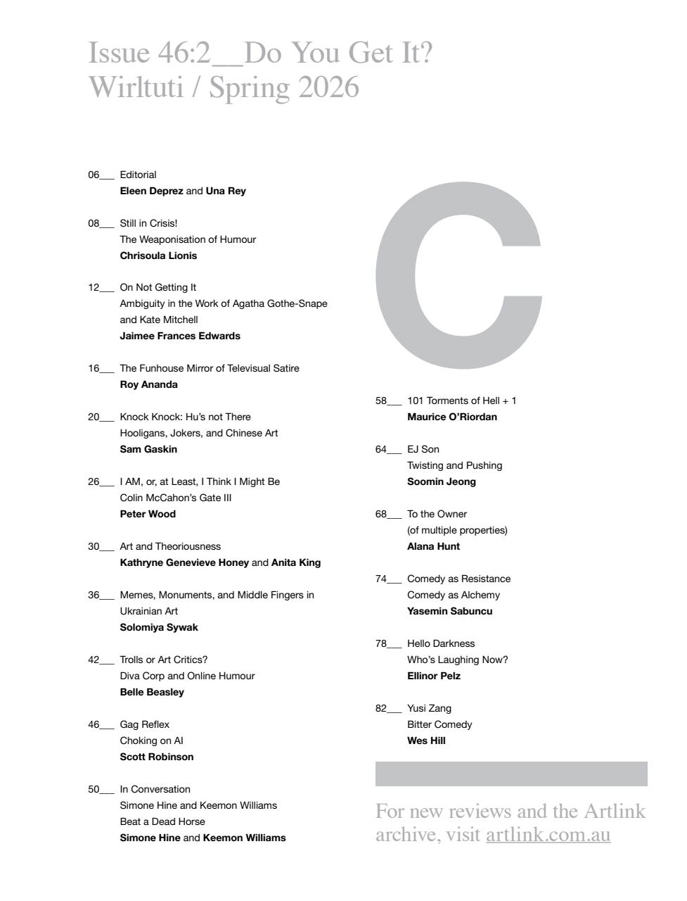 Artlink Magazine Preview Pages