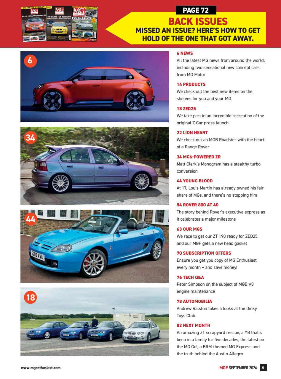 MG Enthusiast Preview Pages