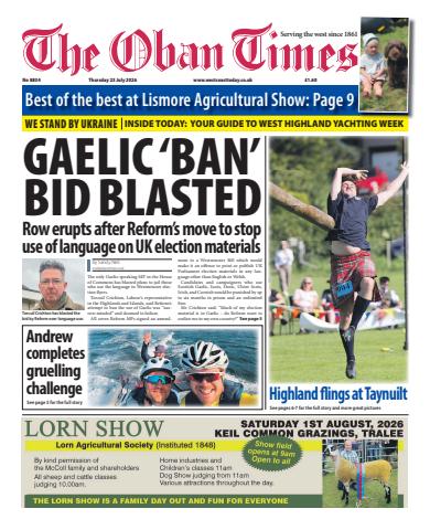 The Oban Times & Lochaber Times issue Thursday, July 23, 2026