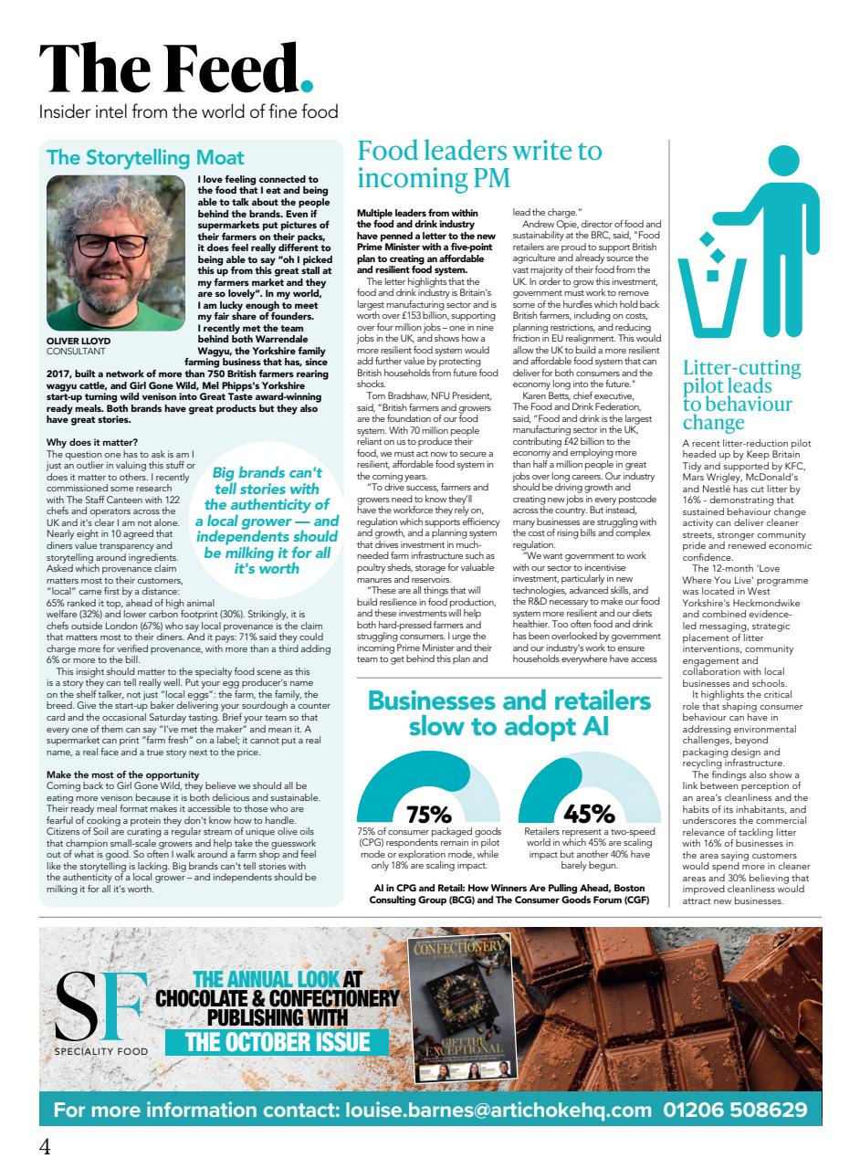 Speciality Food Preview Pages