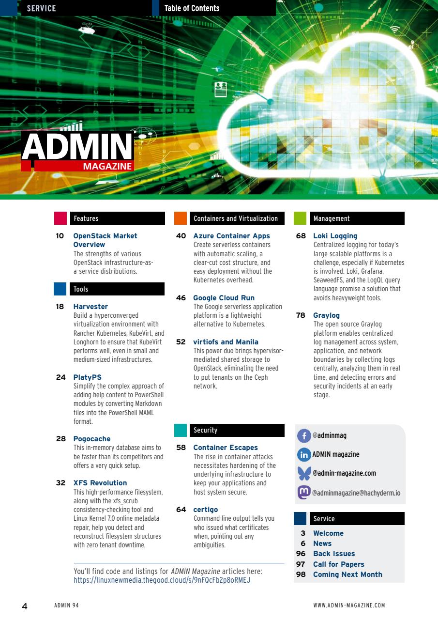 ADMIN Magazine Preview Pages