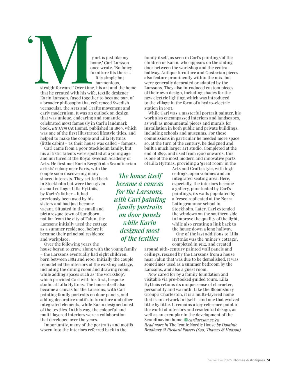 Homes & Antiques Magazine Preview Pages