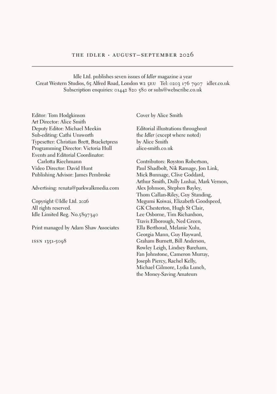 The Idler Magazine Preview Pages
