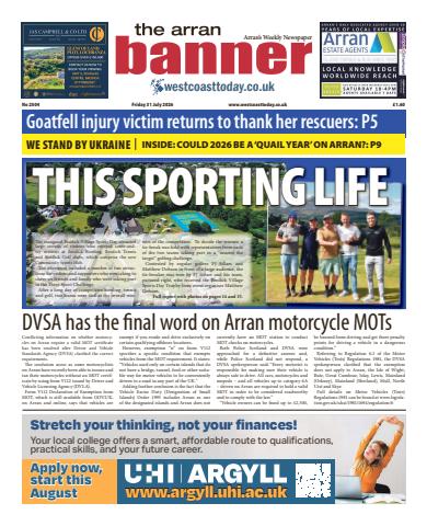 Arran Banner issue Friday, July 31, 2026