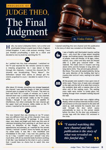 Prologue - Judge Theo, The Final Judgment issue Prologue - Judge Theo, The Final Judgment