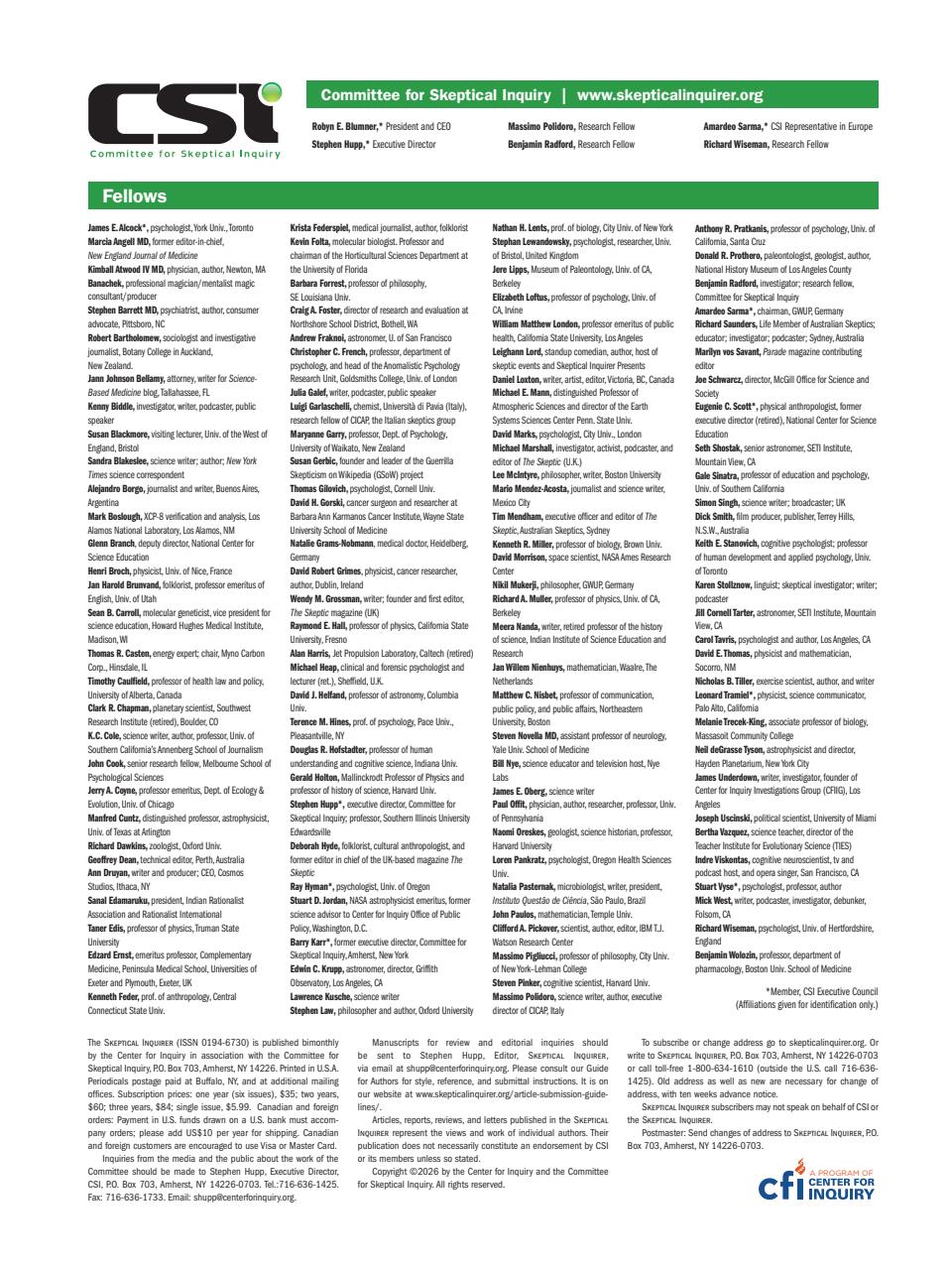 Skeptical Inquirer Preview Pages