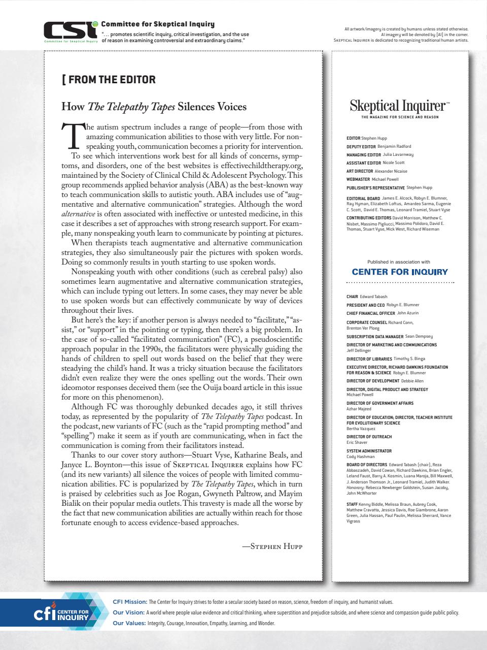 Skeptical Inquirer Preview Pages