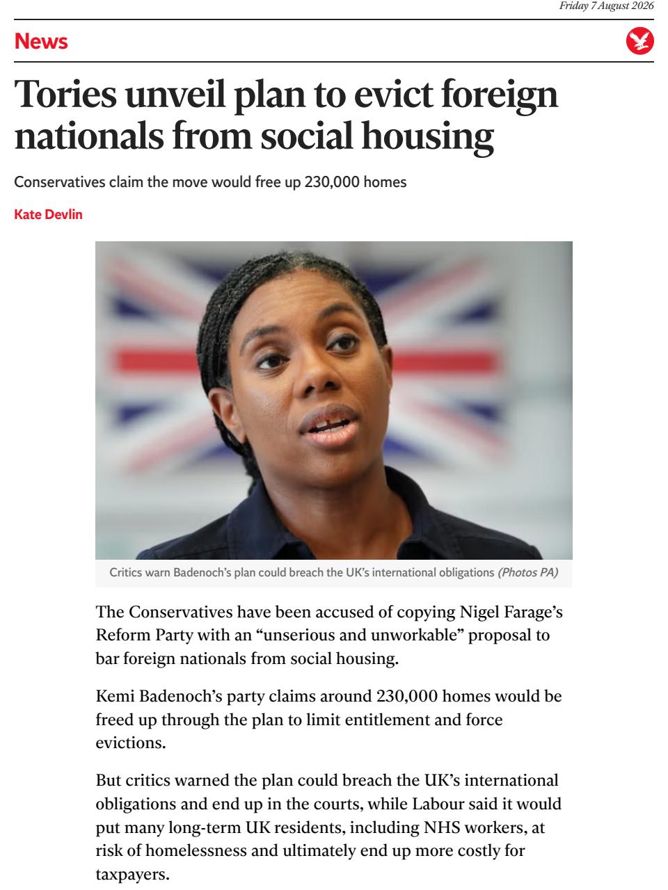 The Independent Daily Edition Newspaper Preview Pages