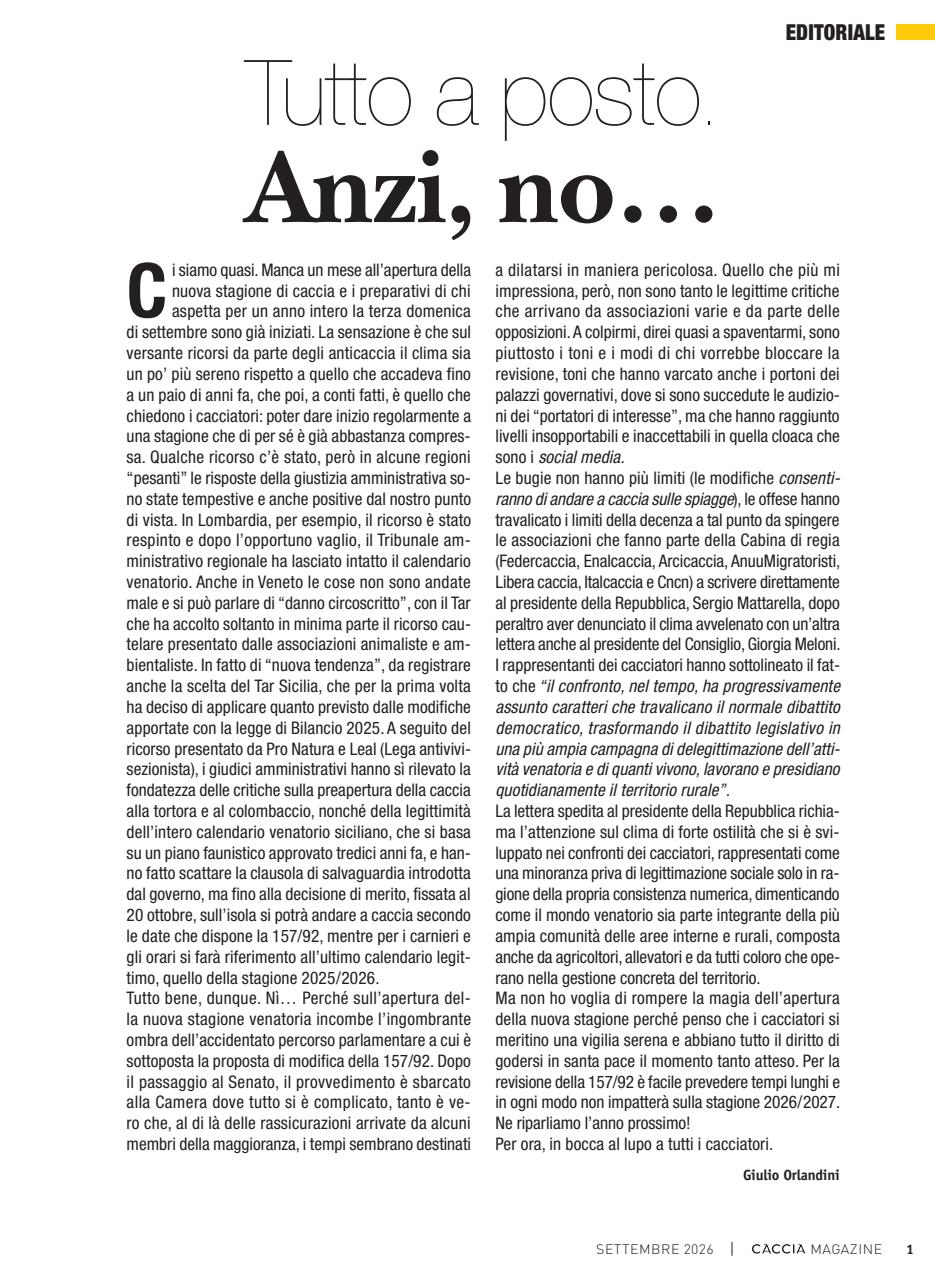 Caccia Magazine Preview Pages