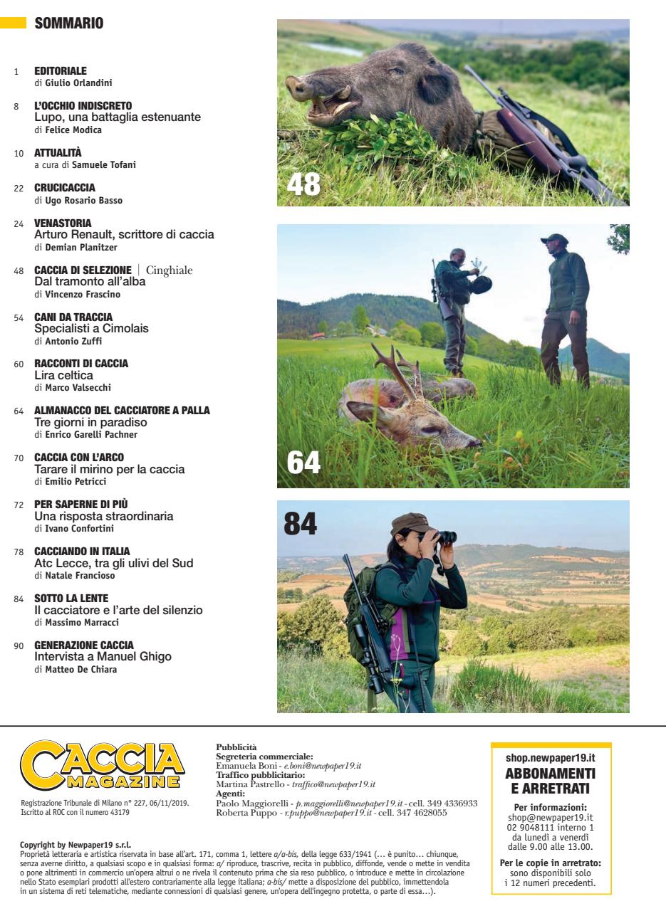 Caccia Magazine Preview Pages