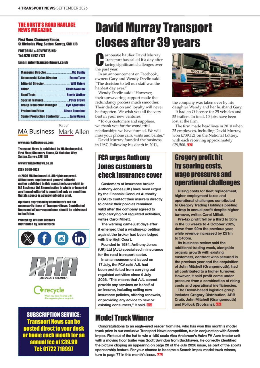 Transport News Preview Pages
