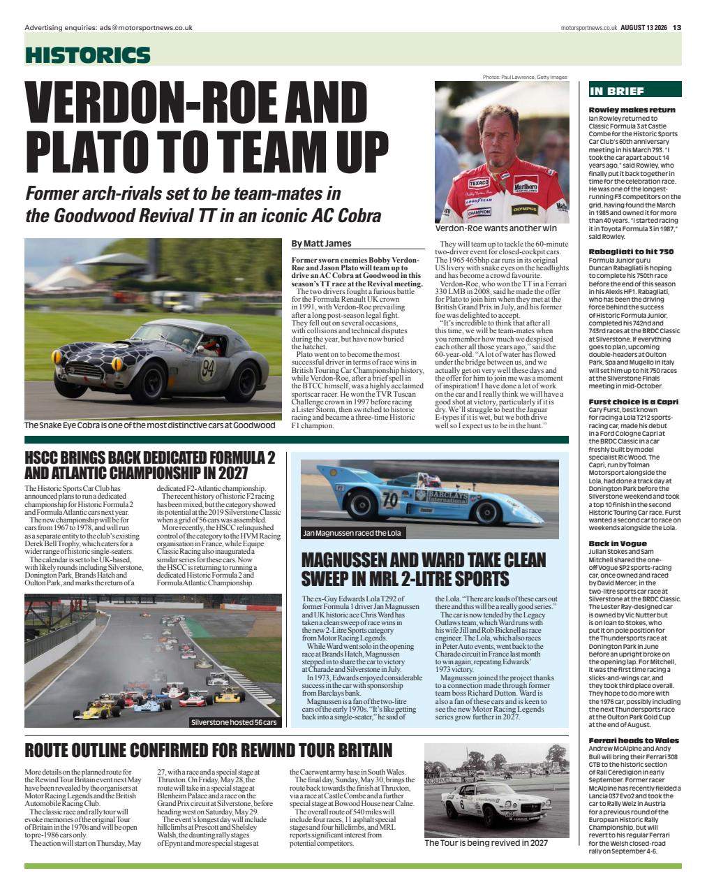 Motorsport News Preview Pages