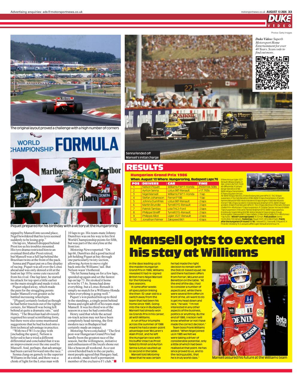 Motorsport News Preview Pages