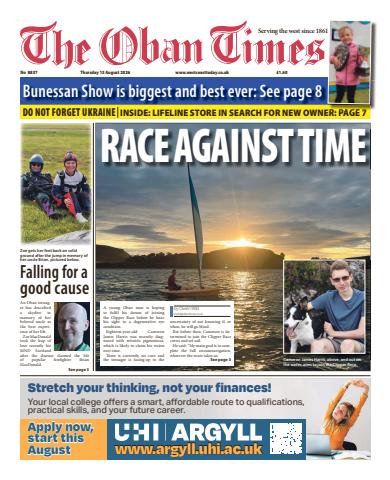The Oban Times & Lochaber Times issue Thursday, August 13, 2026