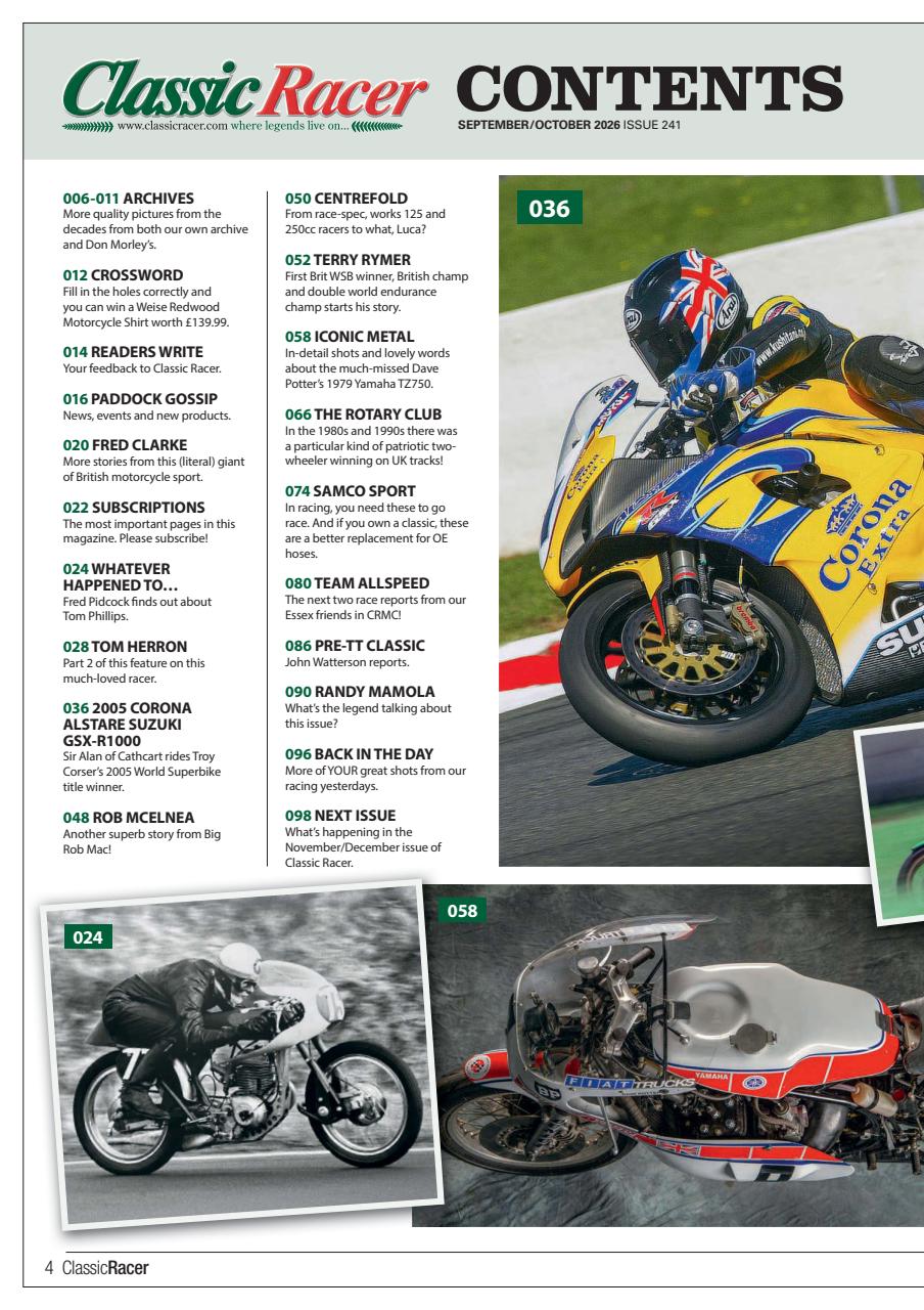 Classic Racer Preview Pages