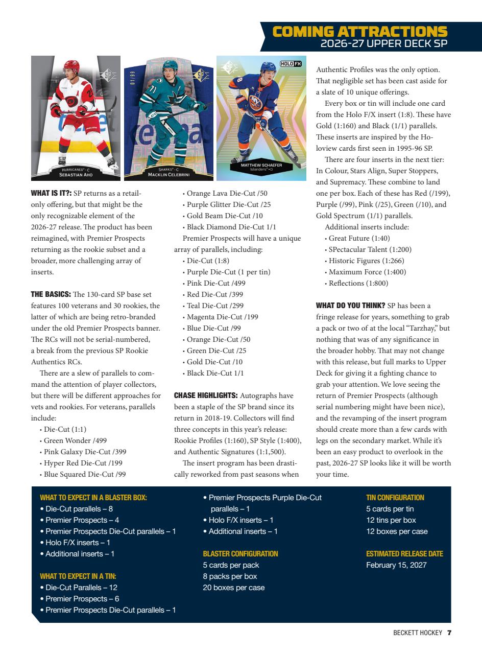 Beckett Hockey Magazine Preview Pages
