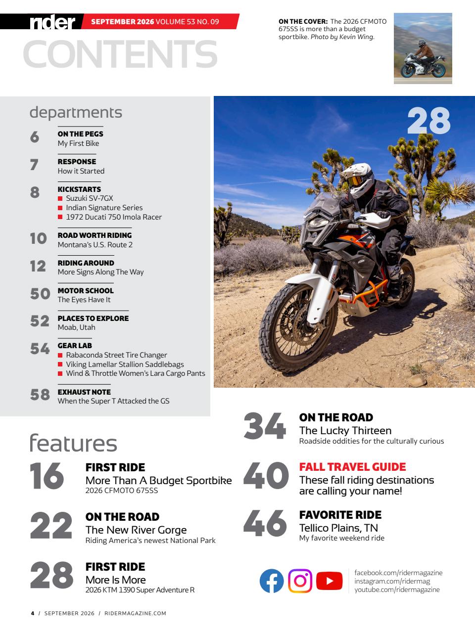 Rider Magazine Preview Pages