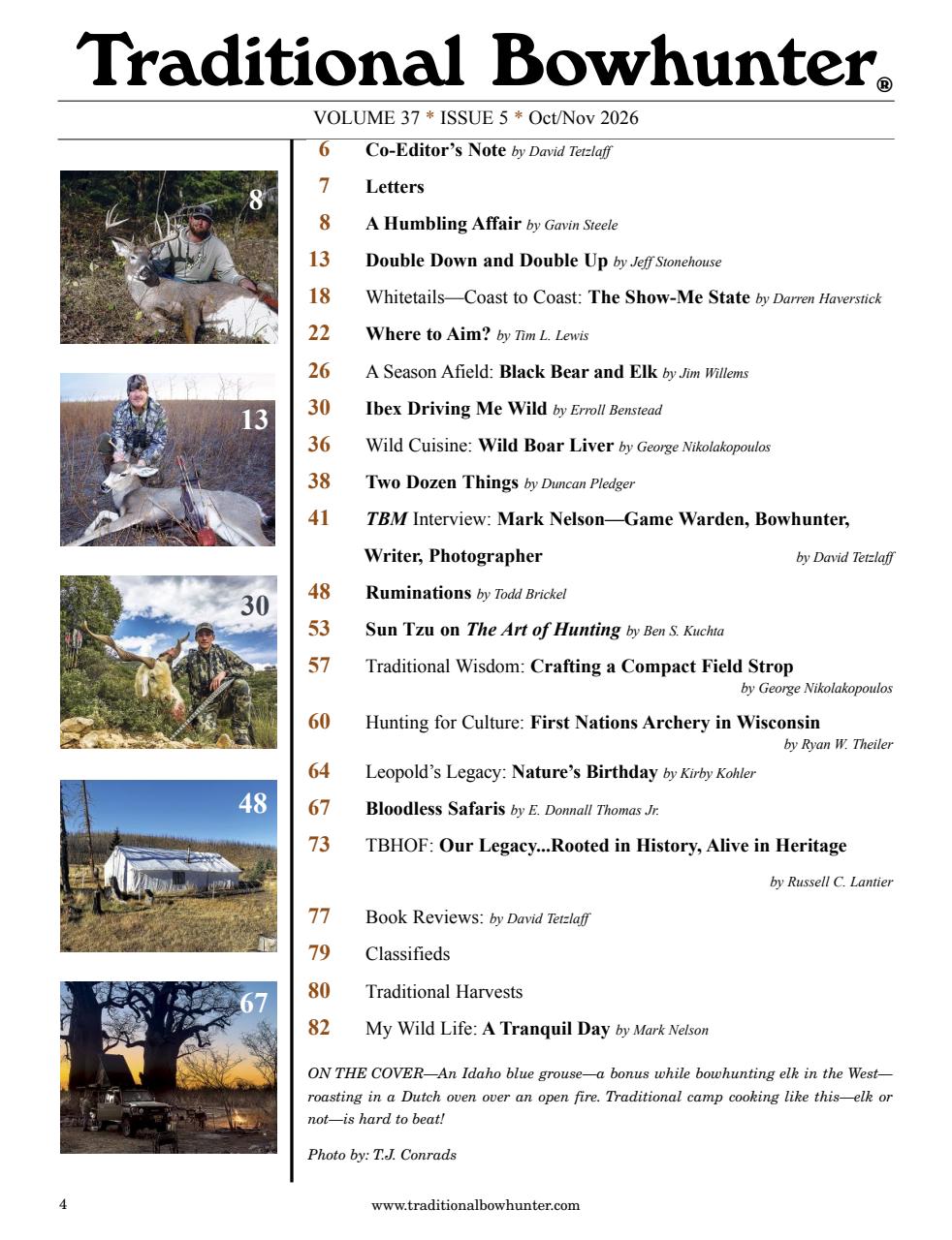 Traditional Bowhunter Magazine Preview Pages