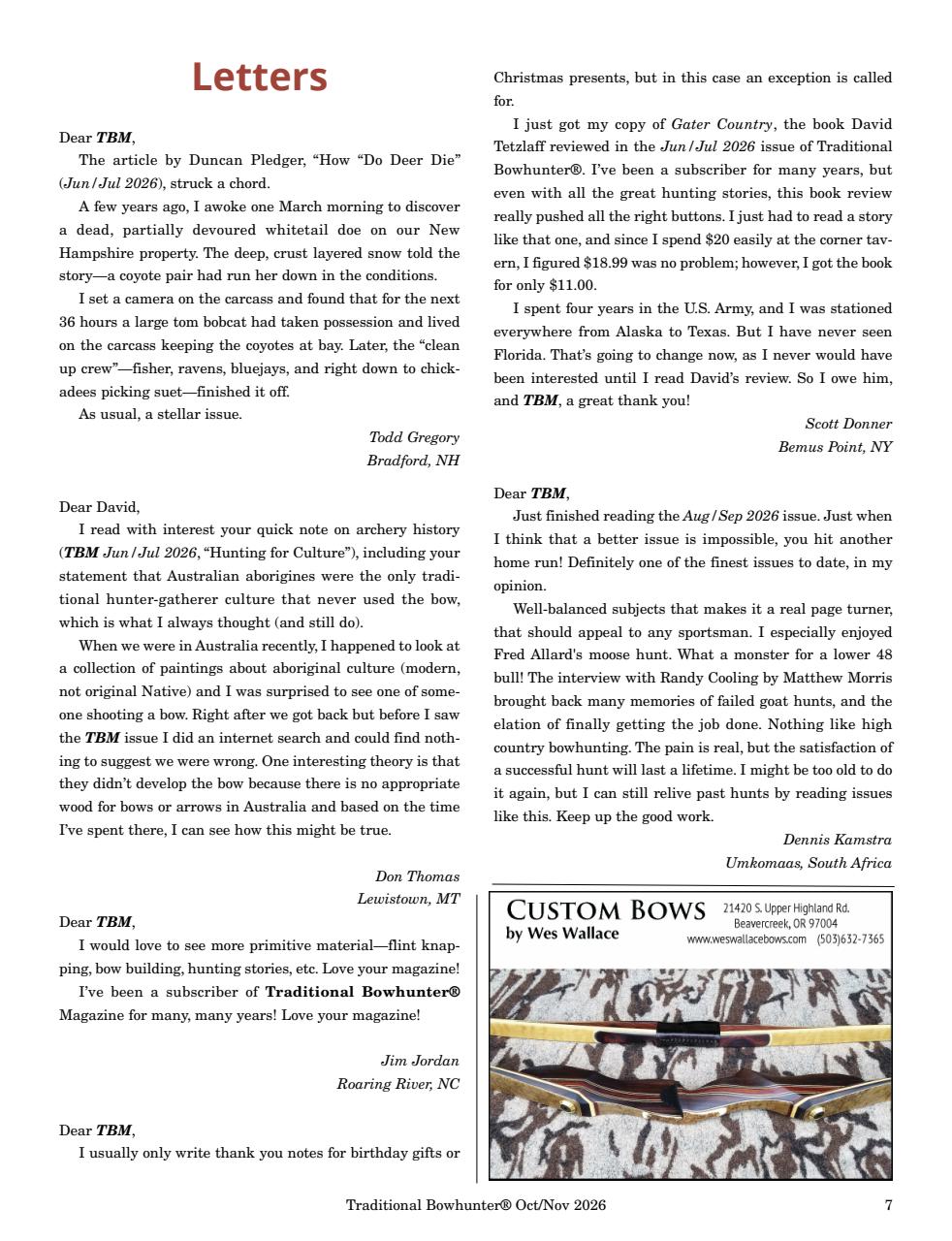 Traditional Bowhunter Magazine Preview Pages
