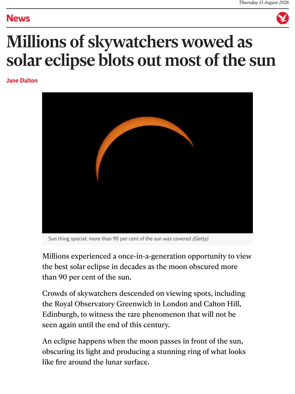 The Independent Daily Edition Newspaper Preview Pages