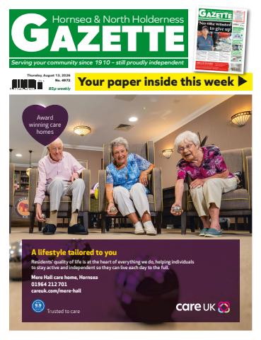 Hornsea Gazette August 13, 2026 issue Hornsea Gazette August 13, 2026