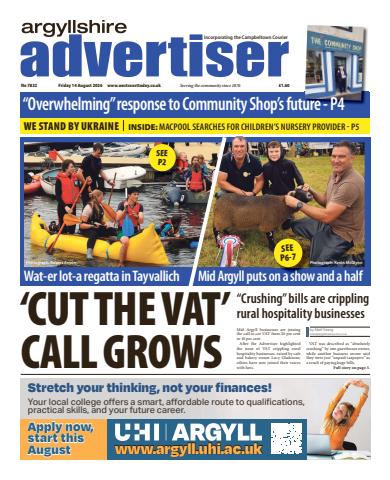 Argyllshire Advertiser issue Friday, August 14, 2026