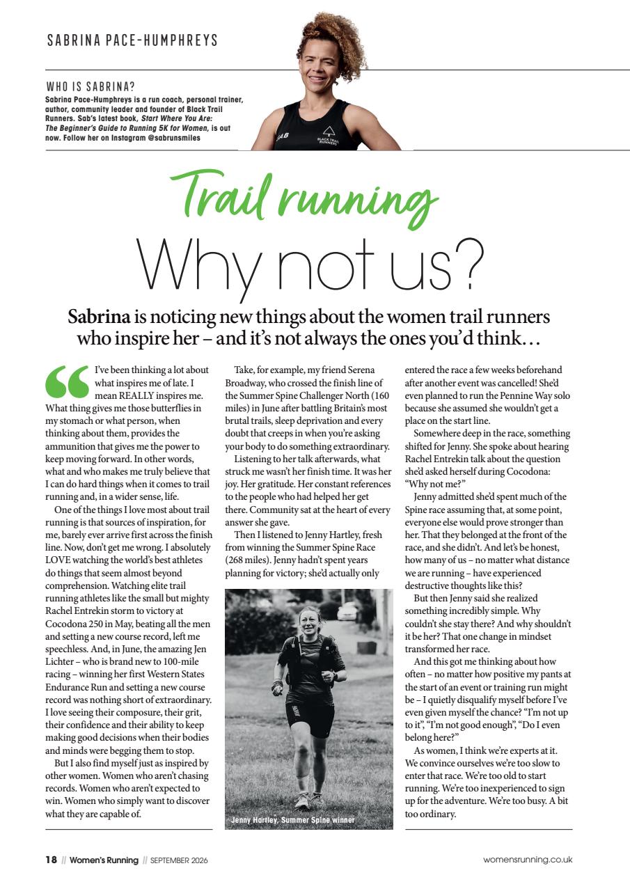 Women’s Running Preview Pages