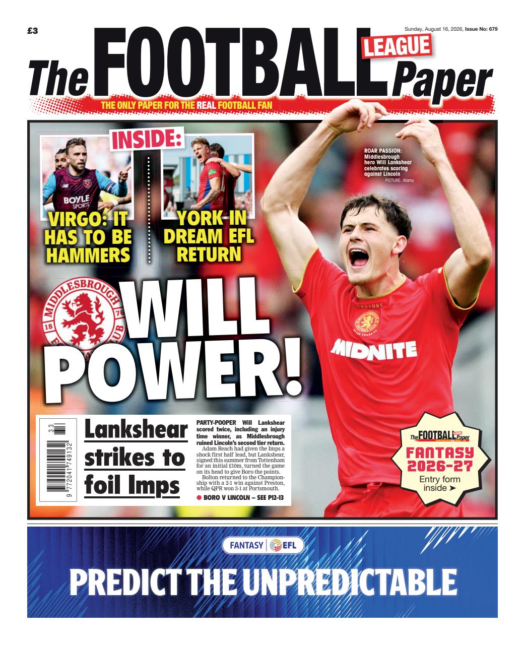The Football League Paper Preview Pages