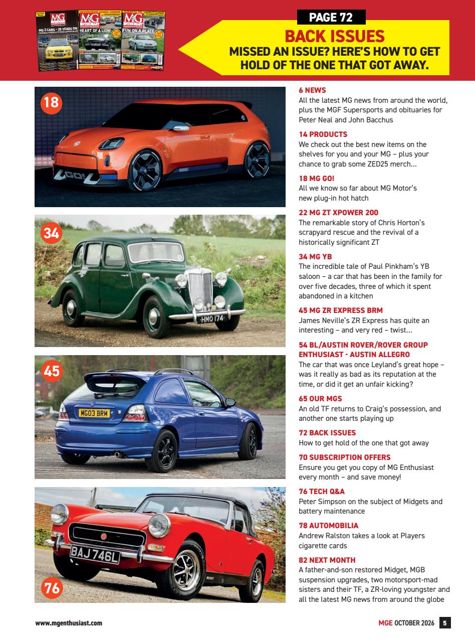 MG Enthusiast Preview Pages