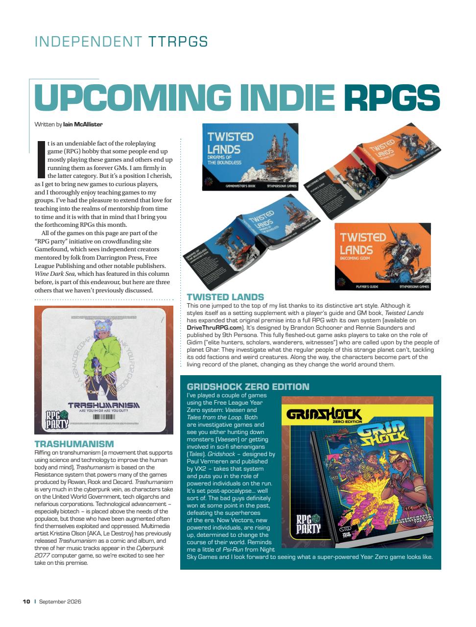 Tabletop Gaming Preview Pages