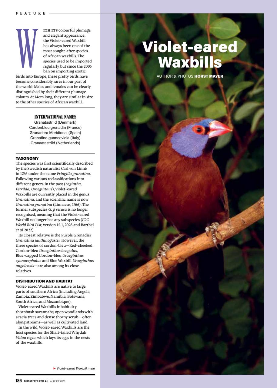 Australian Birdkeeper Magazine Preview Pages