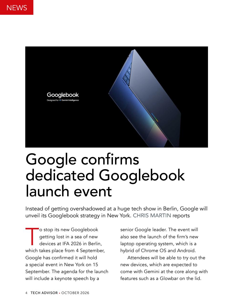 Tech Advisor Preview Pages