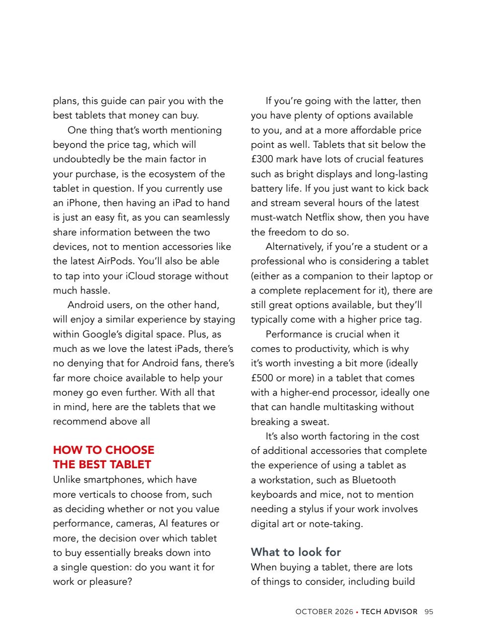 Tech Advisor Preview Pages