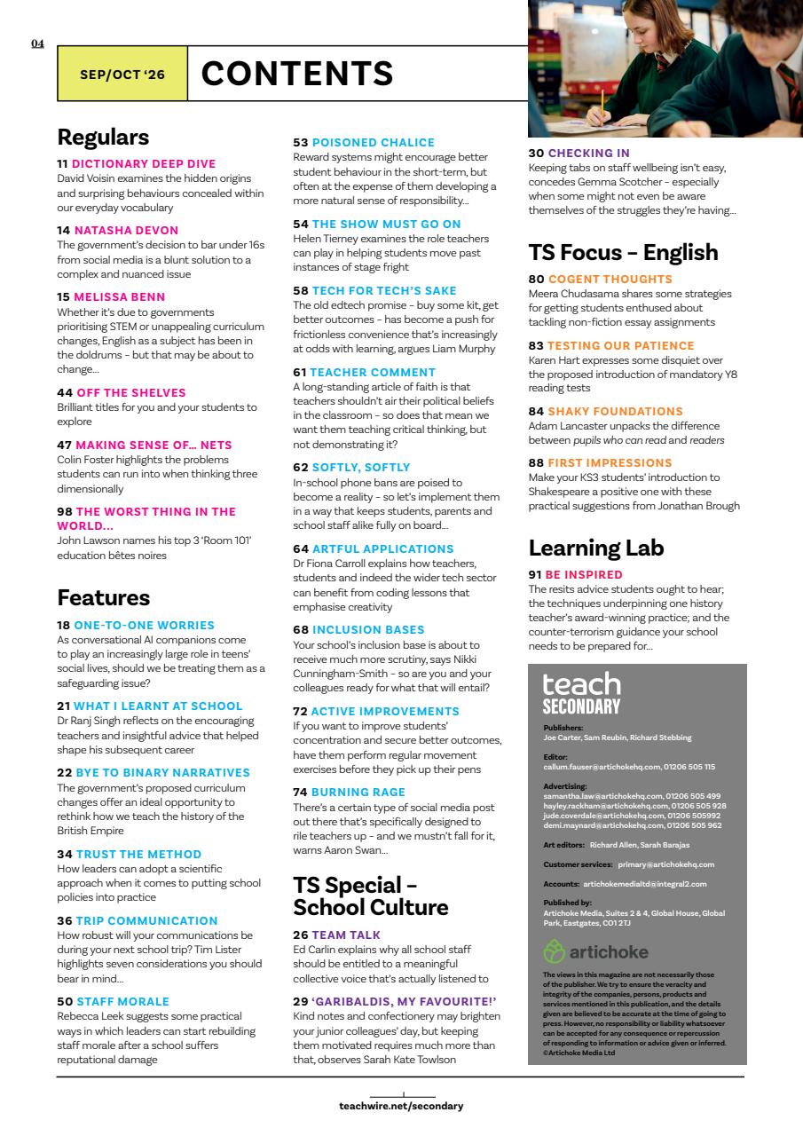 Teach Secondary Preview Pages