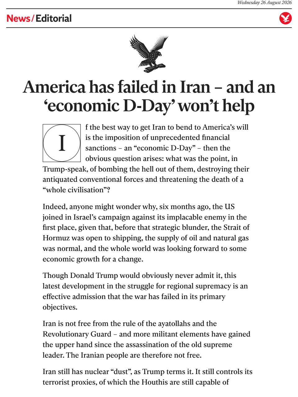 The Independent Daily Edition Newspaper Preview Pages