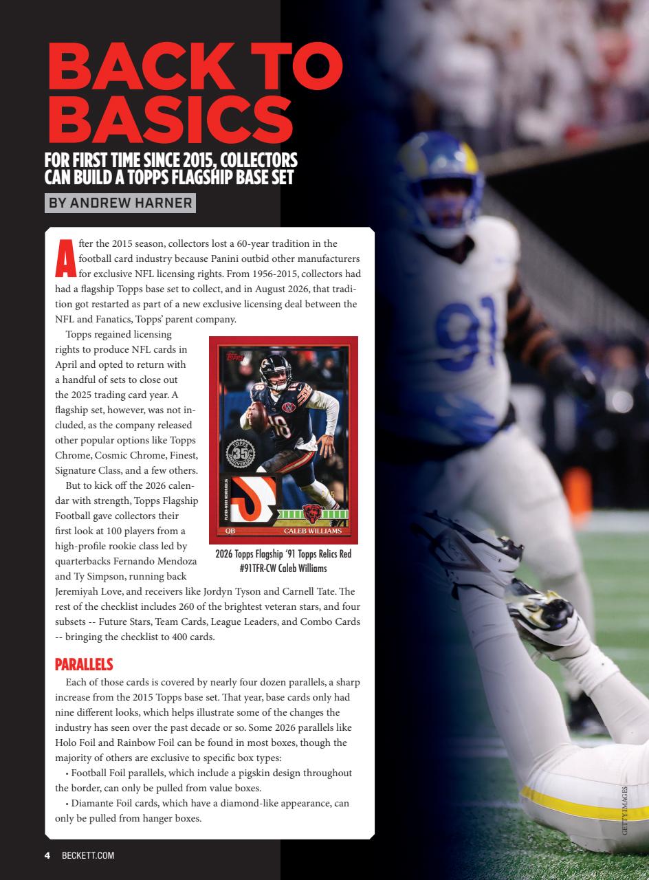 Beckett Football Magazine Preview Pages