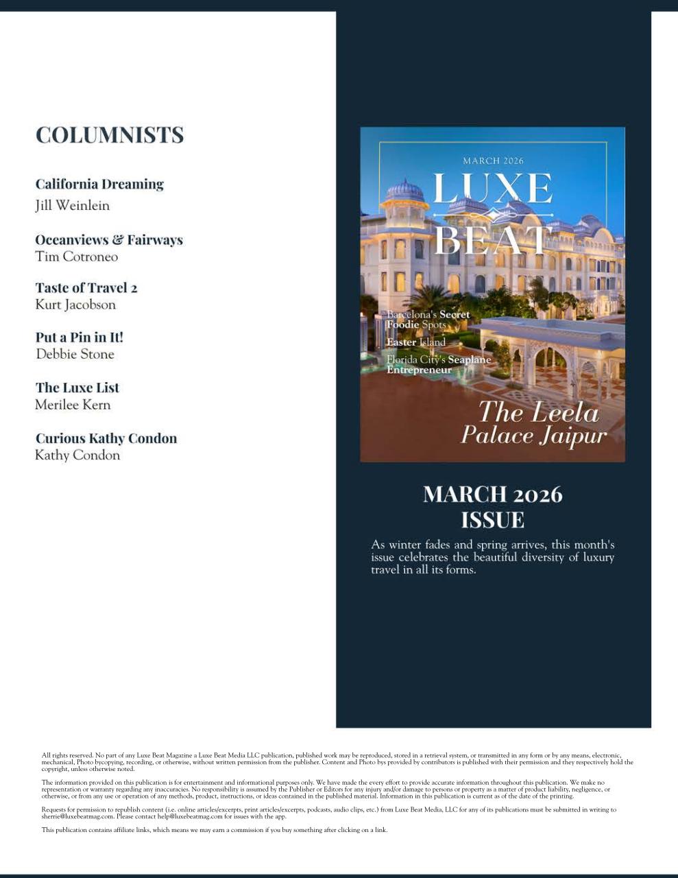 Luxe Beat Magazine  Preview Pages